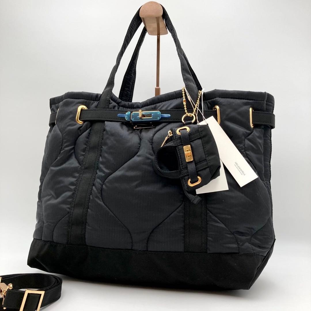 JKayO✨シータパランティカ トートバッグ 黒ナイロン ターンロック