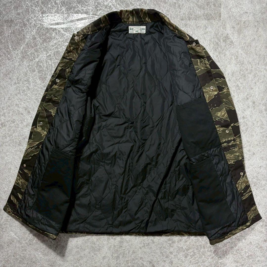 ササフラス カモフラ 中綿 カバーオール ジャケット カーキ XL 日本製