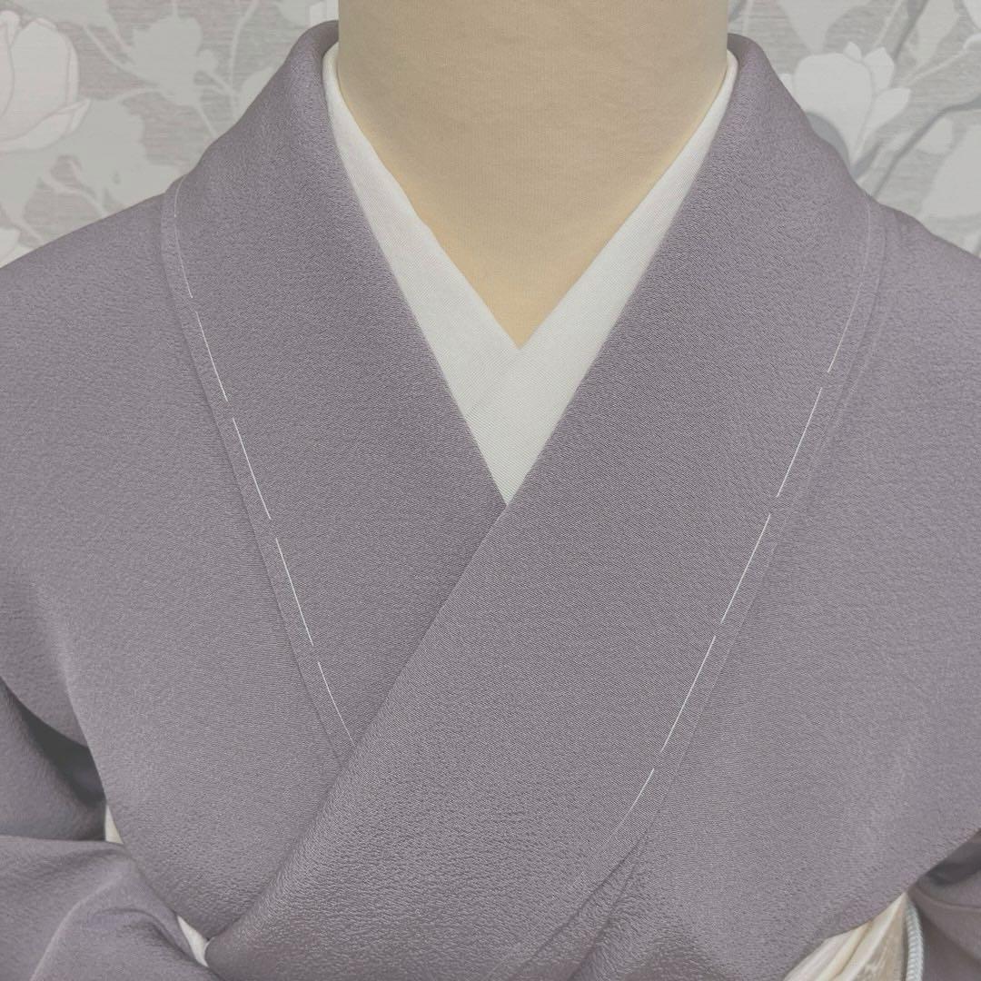 正絹 色無地 淡青紫(未使用品)草木染作家 圓啓【健勝苑】