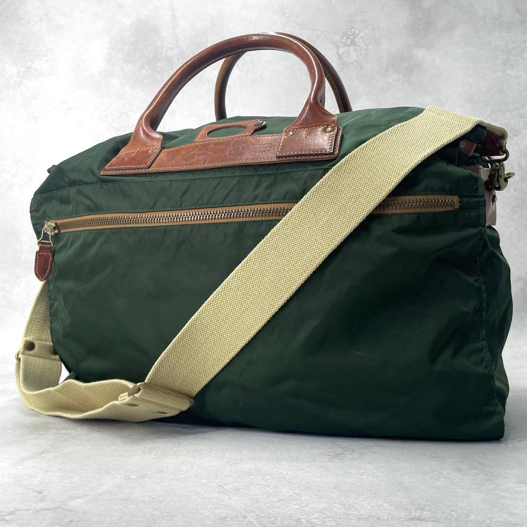 【美品】フェリージ P3 2WAY ボストンバッグ レザー×ナイロン イタリア製