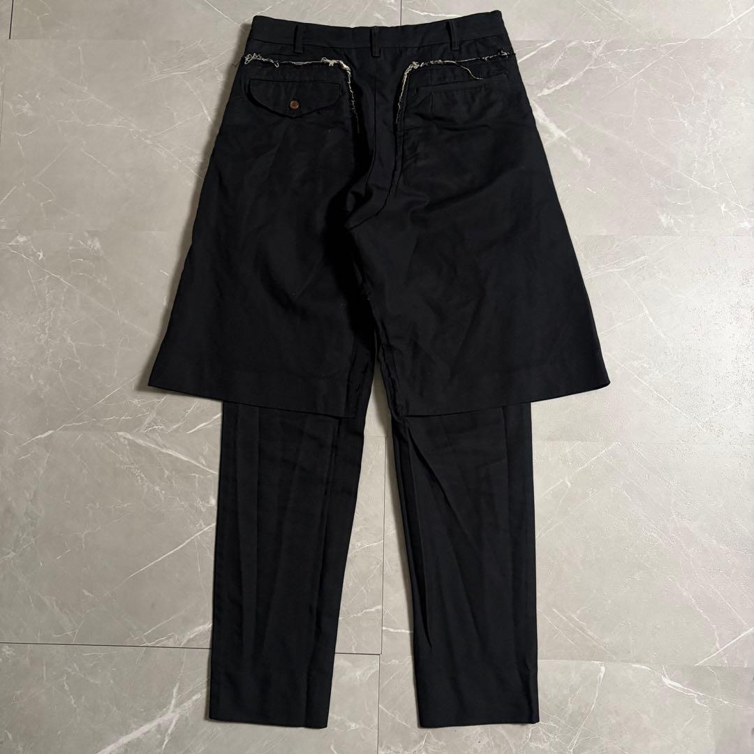 コムデギャルソンオムプリュス　ポリ縮絨 ドッキングパンツ　再構築　スラックス