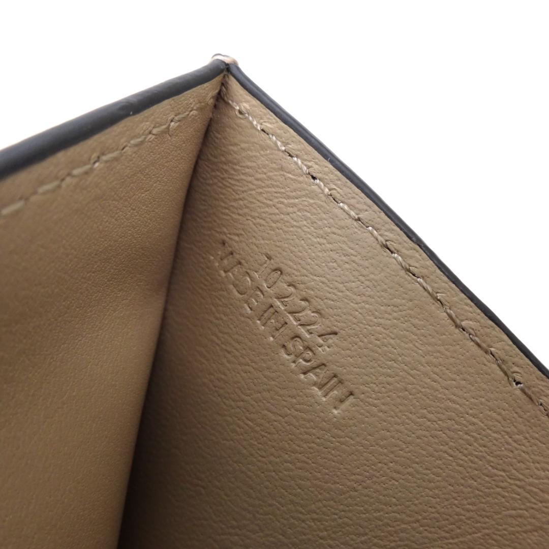 本物 良品 ■ロエベ■アナグラム トライフォールド ウォレット グレージュ 財布