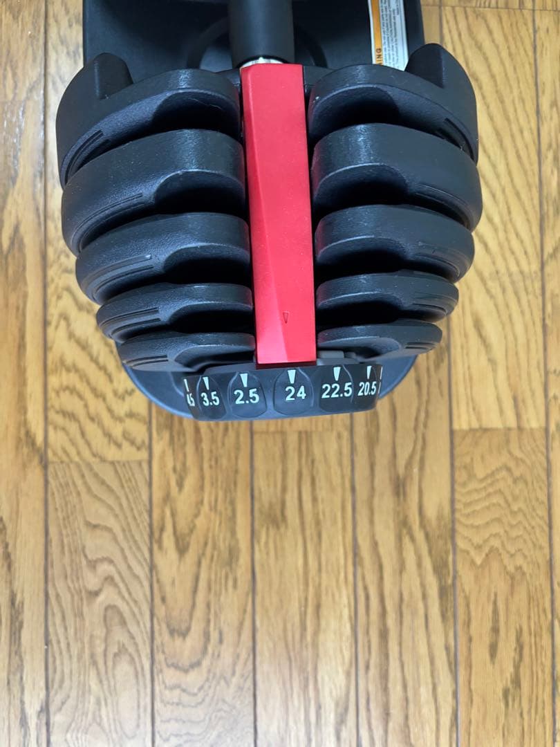 可変式ダンベルセット、24×2kg、KG表示ダイヤル付