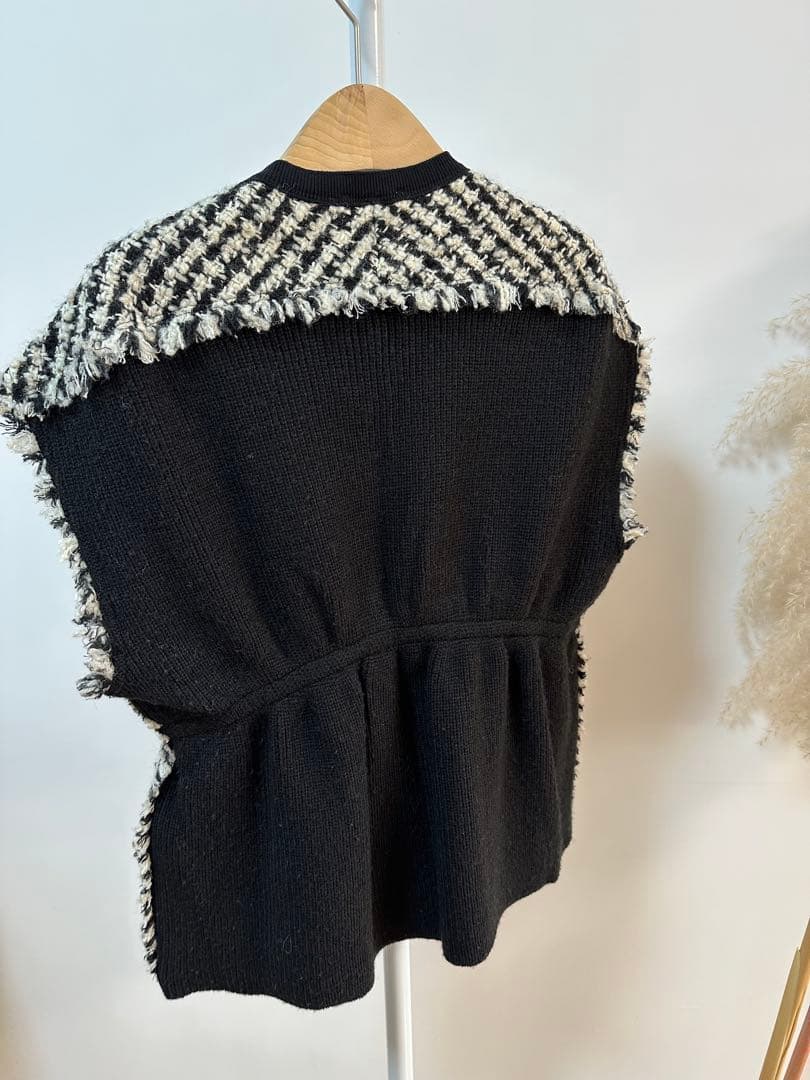 Ballsey美品⭐️ニットコンビツイードフレンチスリーブジレトゥモローランド