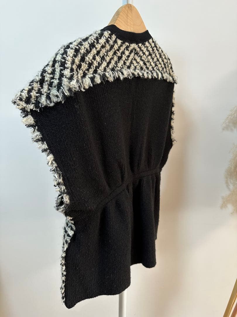 Ballsey美品⭐️ニットコンビツイードフレンチスリーブジレトゥモローランド