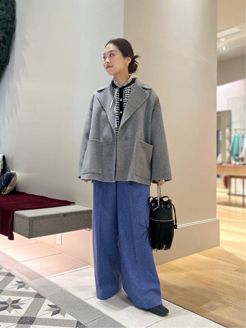 Ballsey美品⭐️ニットコンビツイードフレンチスリーブジレトゥモローランド