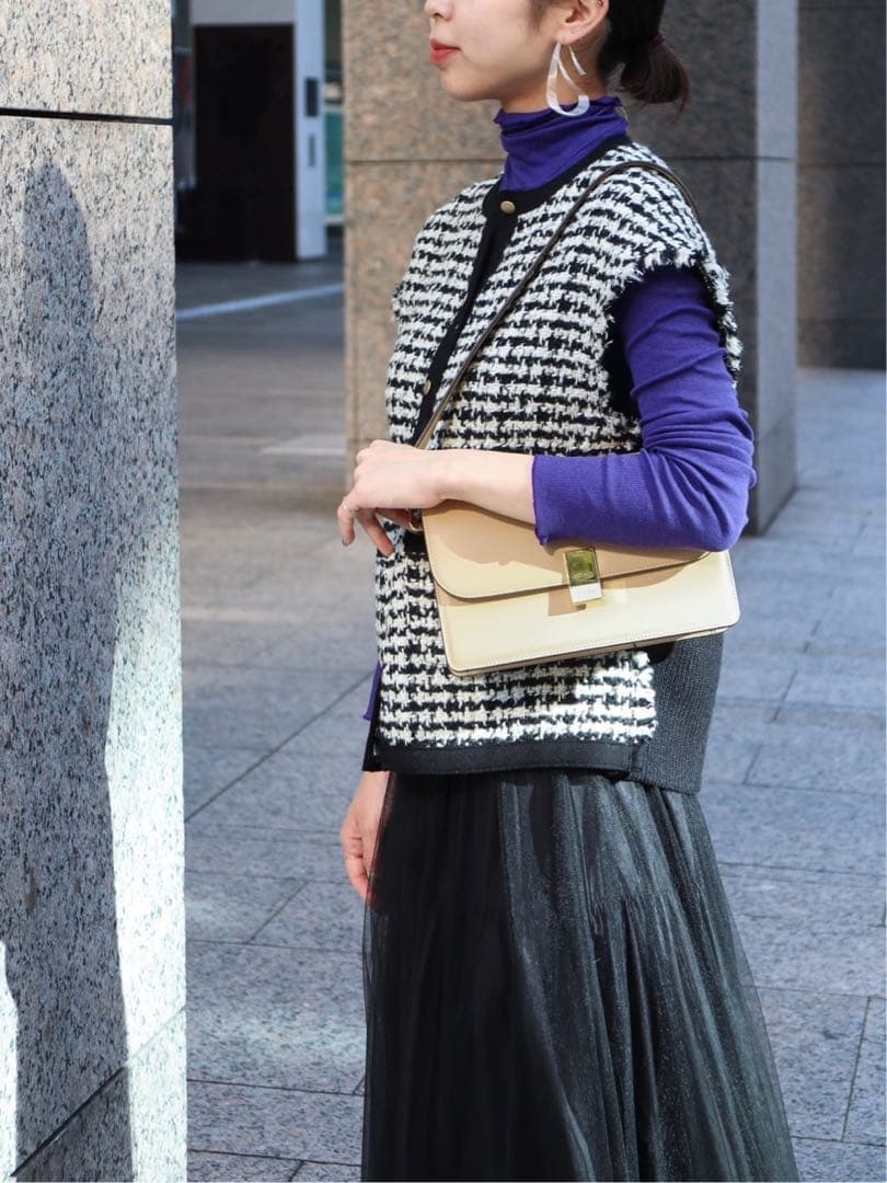 Ballsey美品⭐️ニットコンビツイードフレンチスリーブジレトゥモローランド