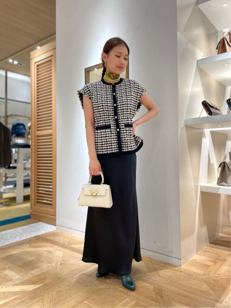 Ballsey美品⭐️ニットコンビツイードフレンチスリーブジレトゥモローランド