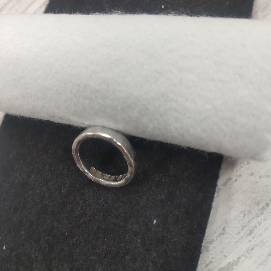 市松　リング　シルバー　槌目模様　槌目加工　約2号
