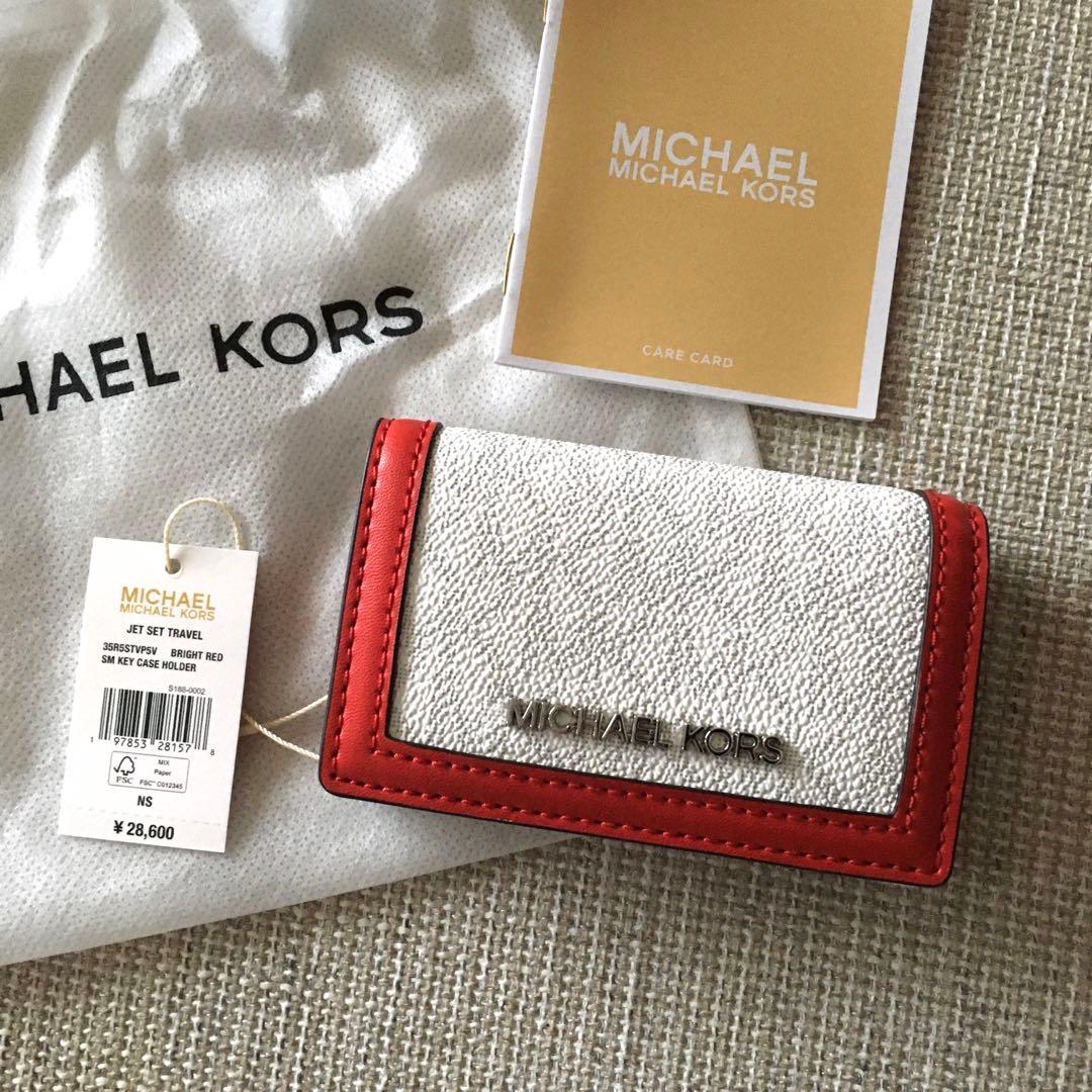 新品 マイケルコース MICHEAL KORS レッド キーケース