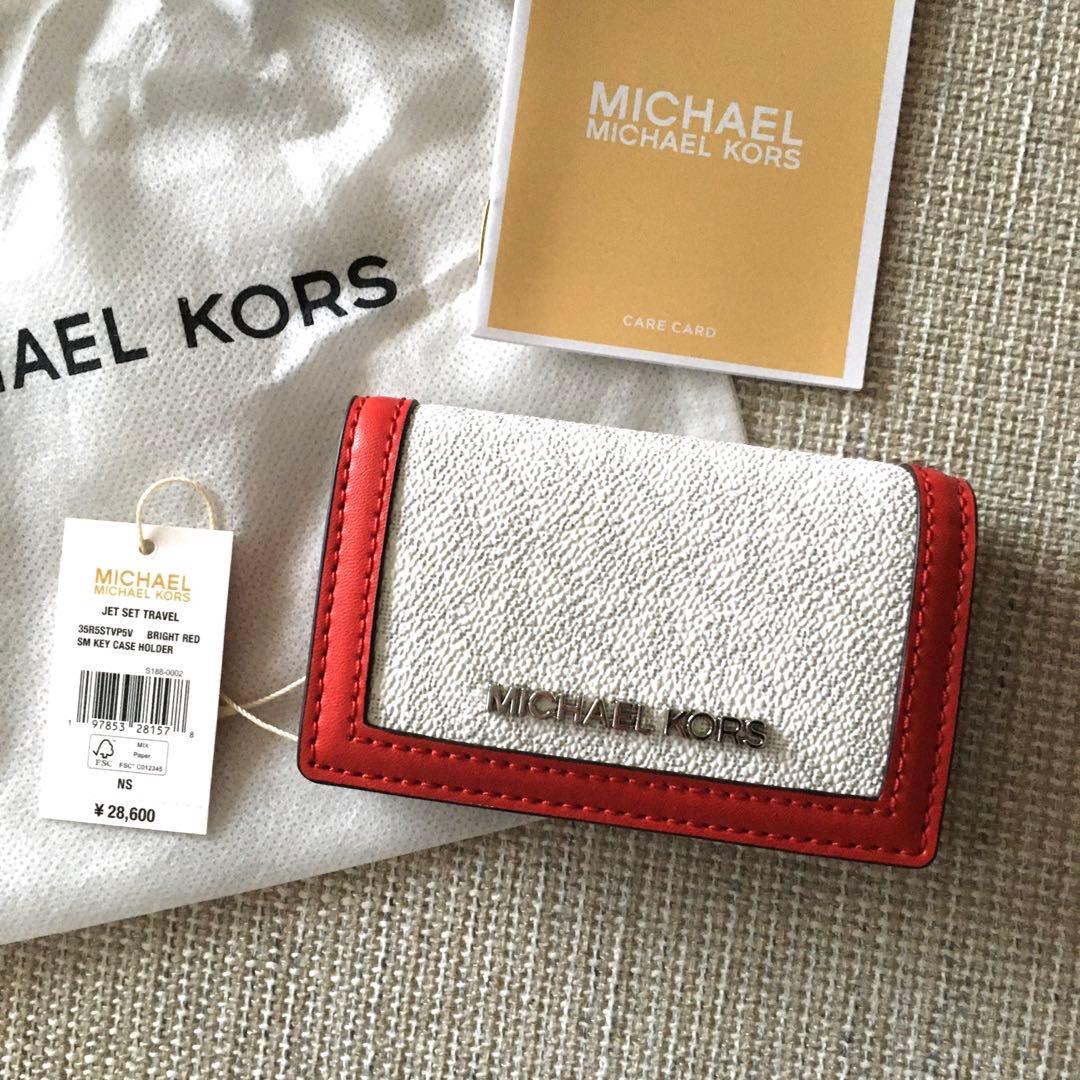 新品 マイケルコース MICHEAL KORS レッド キーケース