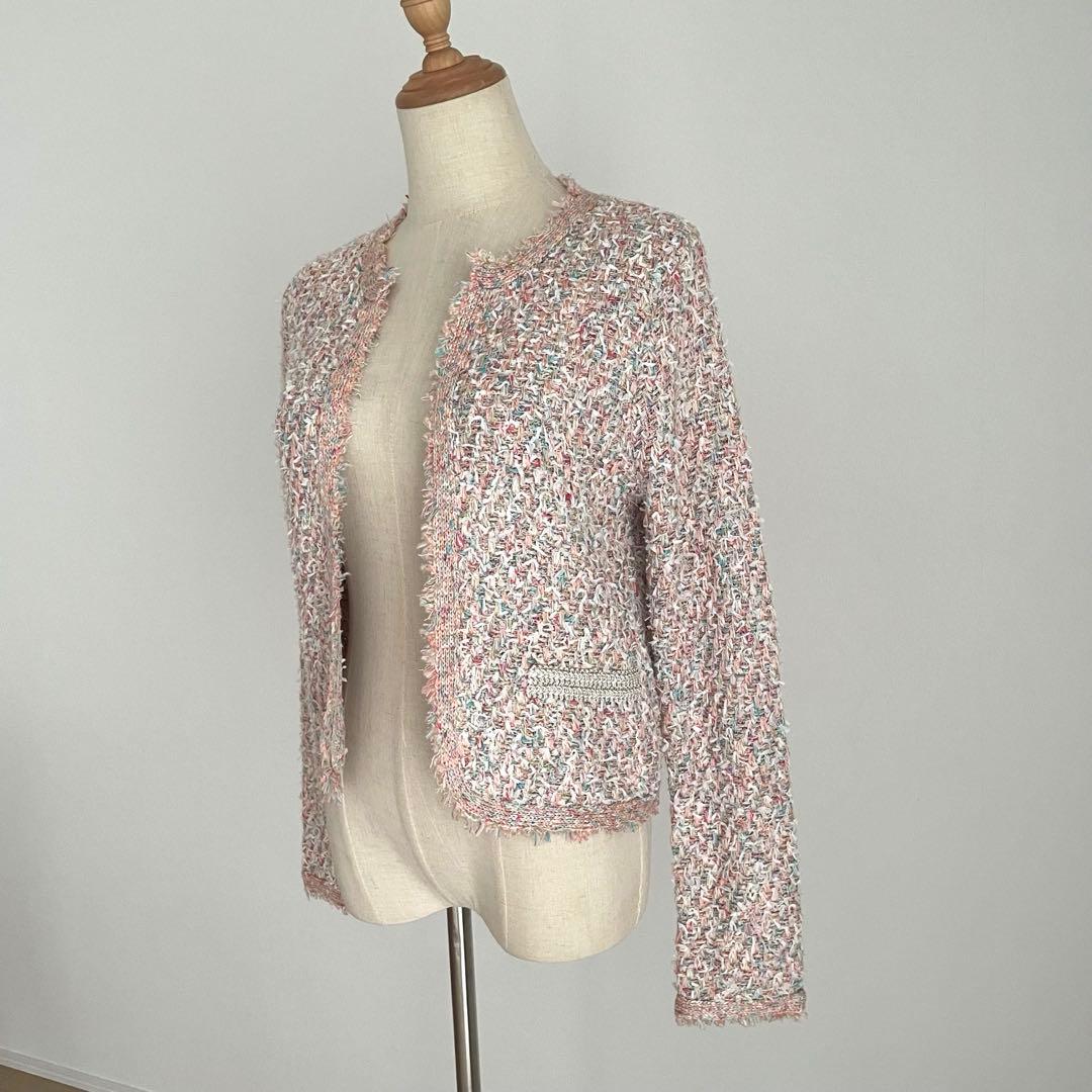 新品未使用♡LOUNID ツイード　ノーカラー　ジャケット　マルチカラー