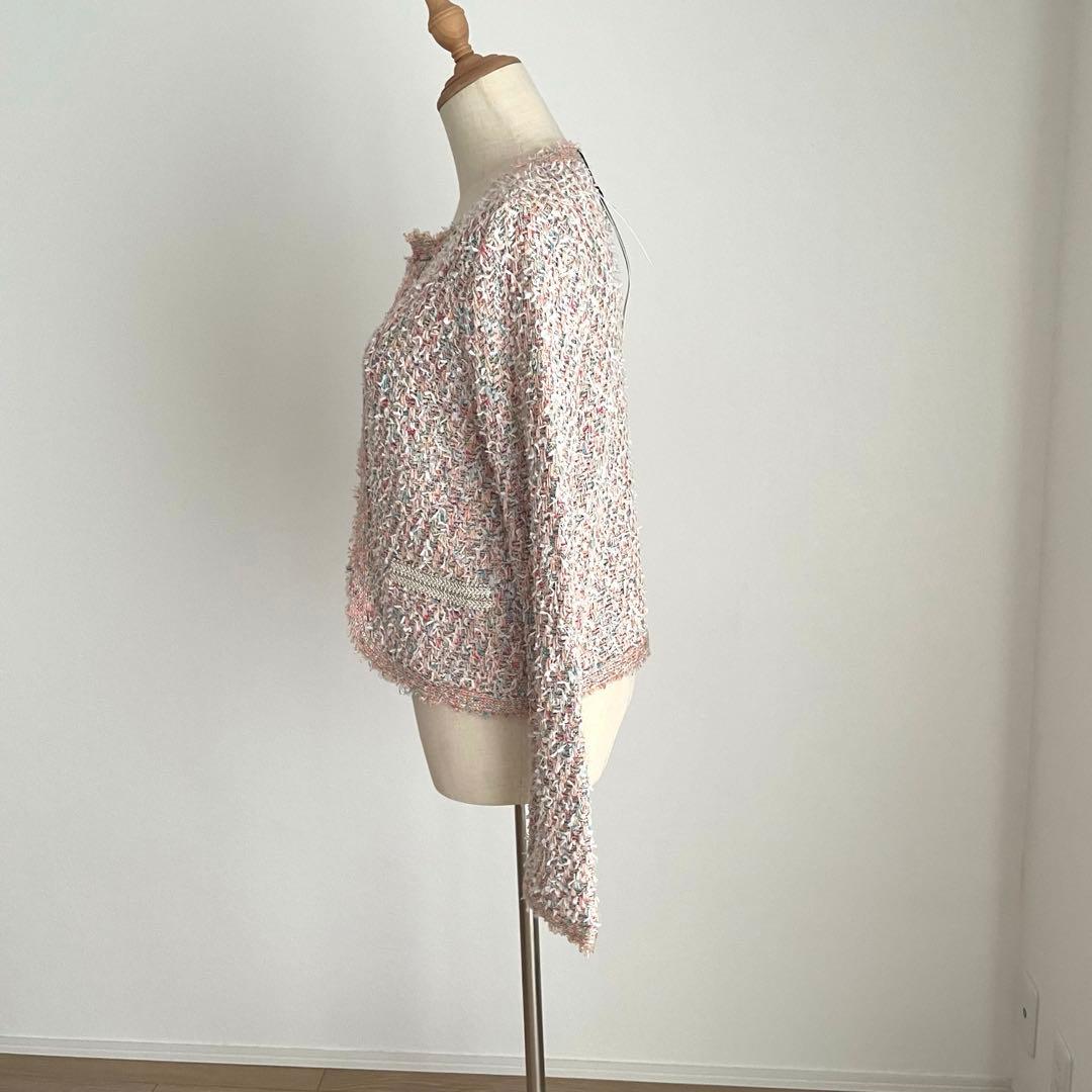 新品未使用♡LOUNID ツイード　ノーカラー　ジャケット　マルチカラー