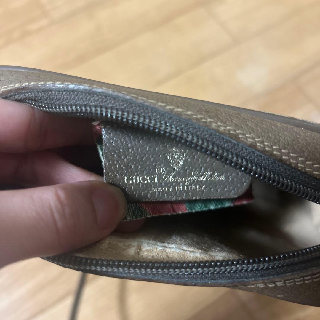 オールドグッチ GG 金具 レザー ショルダーバッグ シェリーライン