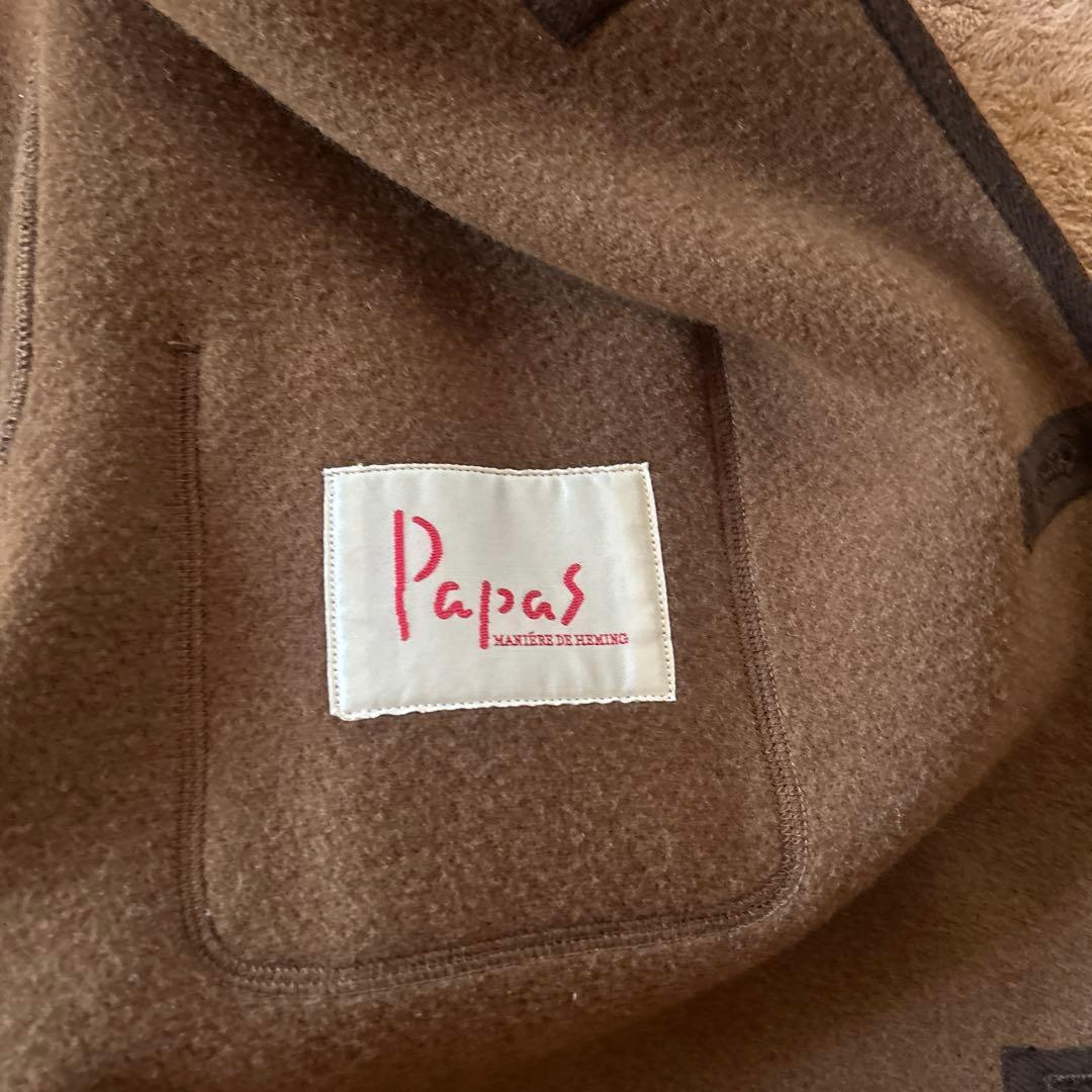 美品　PAPAS パパス ウール　ブラウン　オーバーサイズコート