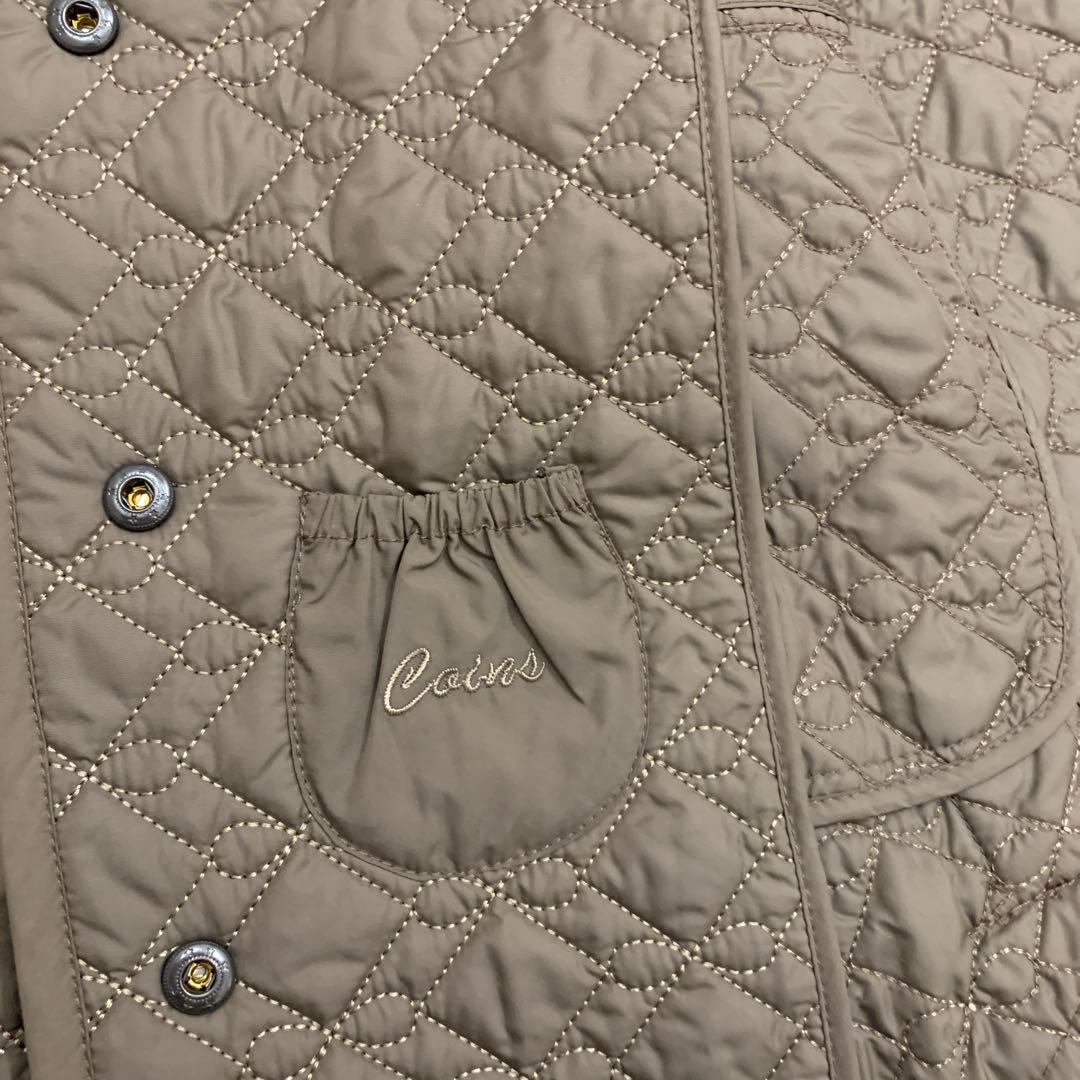 アニヤハインドマーチ　キルティングコート　リボン柄　ブラウン　中綿入り