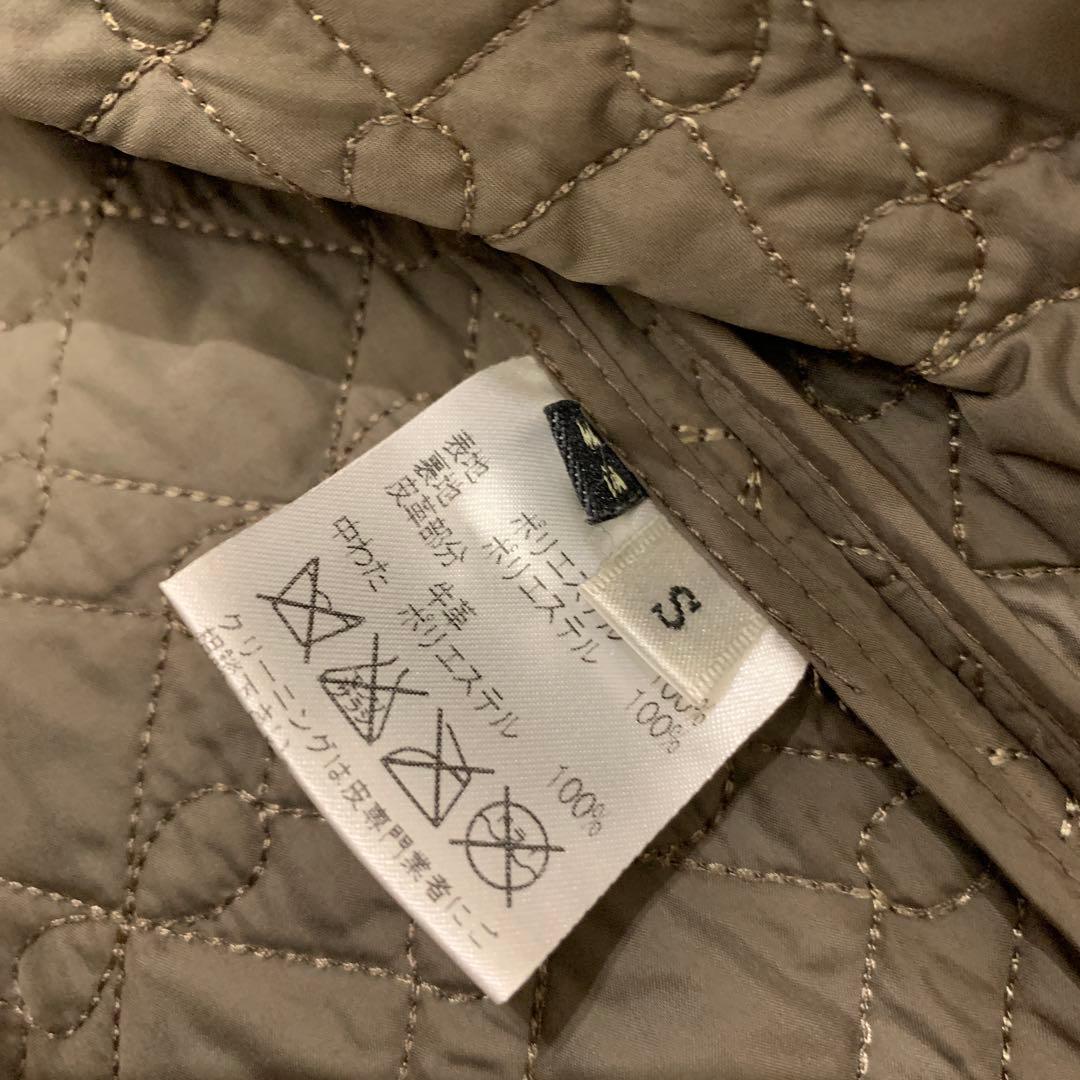 アニヤハインドマーチ　キルティングコート　リボン柄　ブラウン　中綿入り