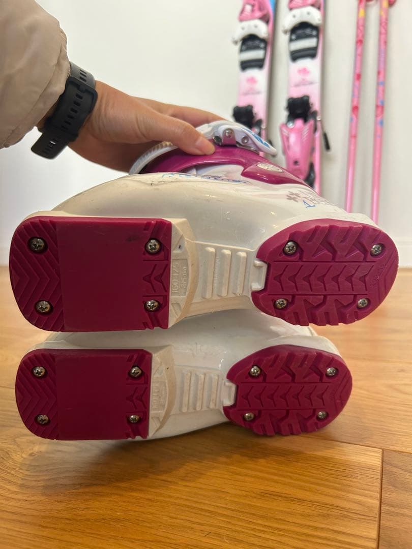 スキー板、ストック、ブーツ3点セット