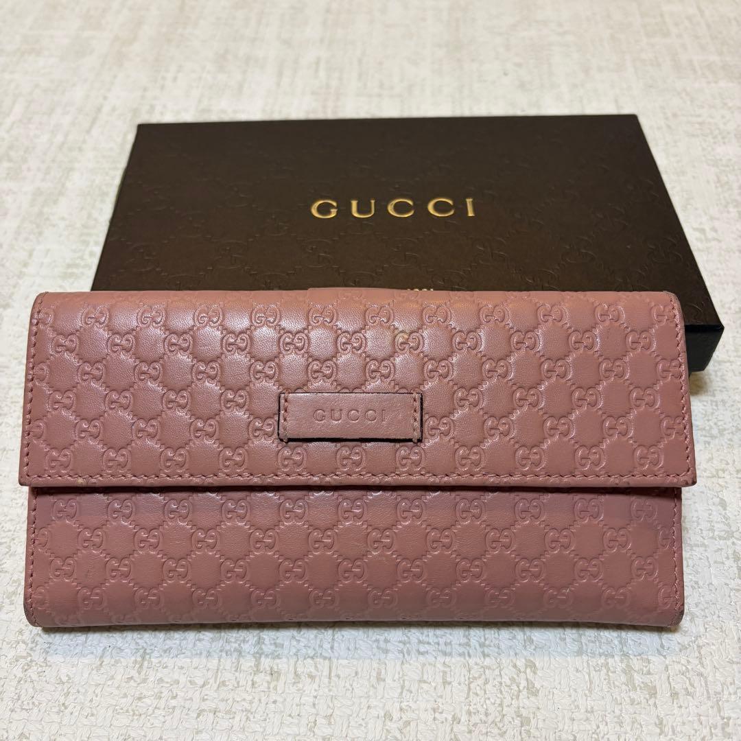 GUCCI ピンク GGパターン 長財布
