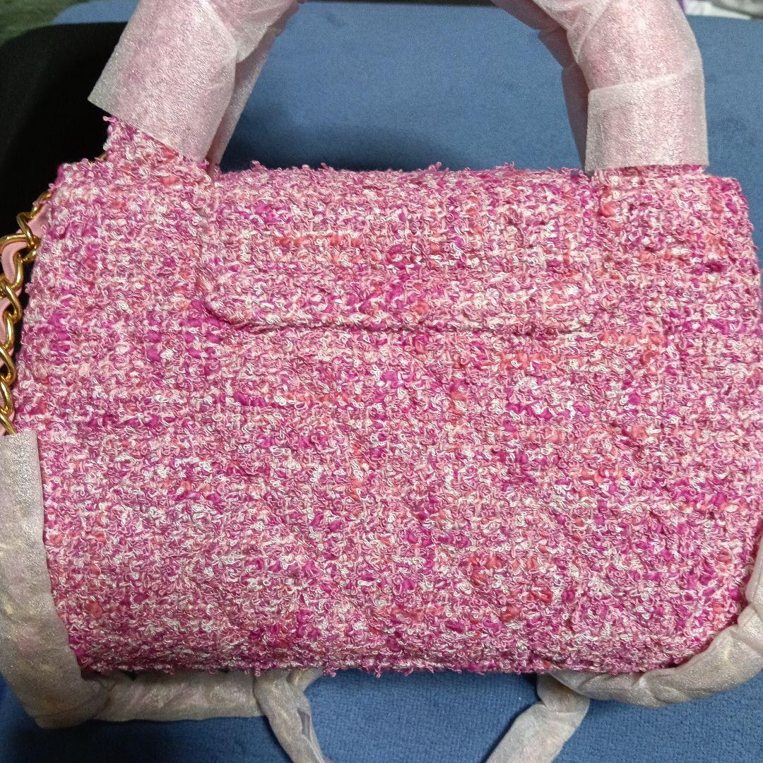 シャネル ノベルティ ショルダーバッグ ピンク ツイード