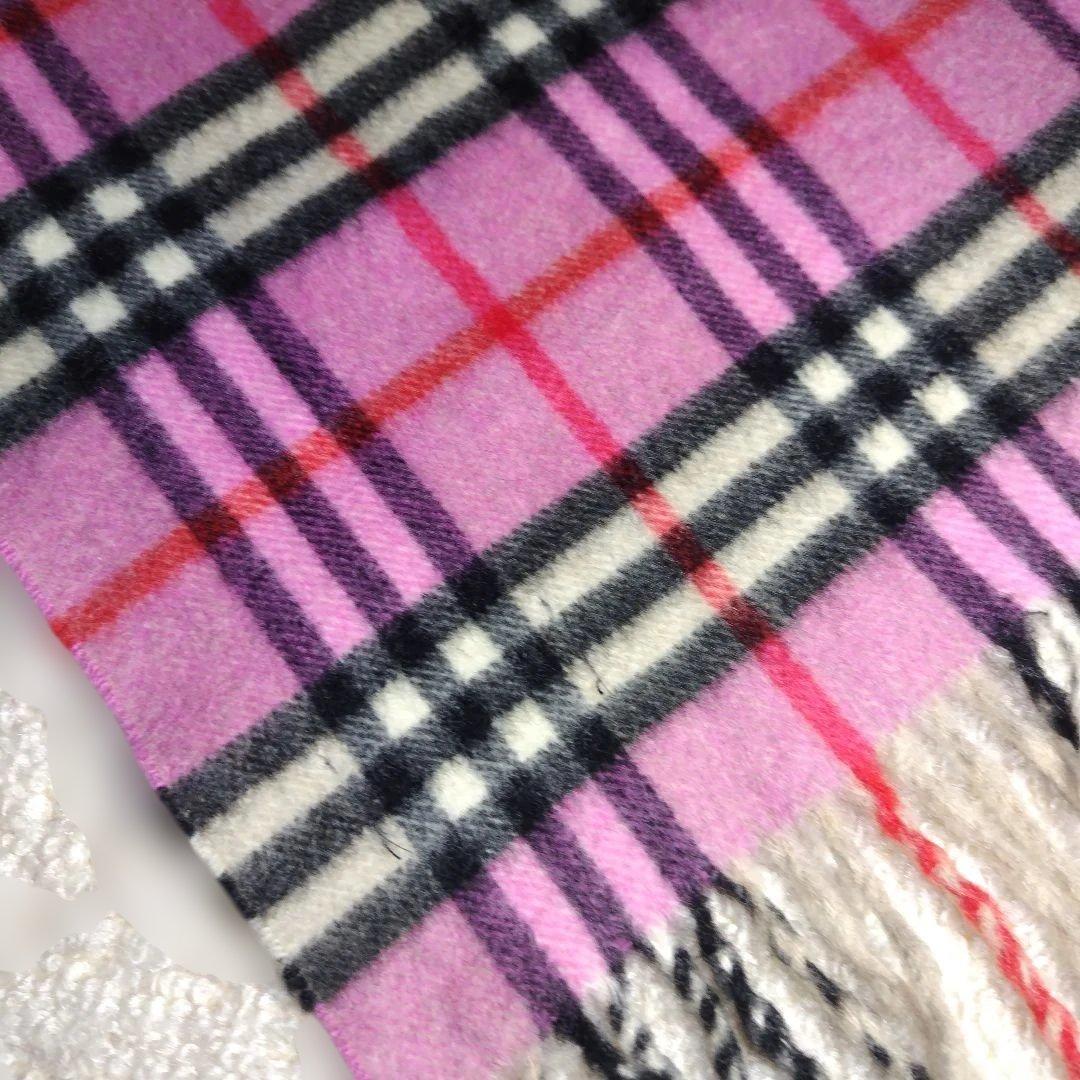 BURBERRY　LONDON カシミヤ100% マフラー チェック　ピンク