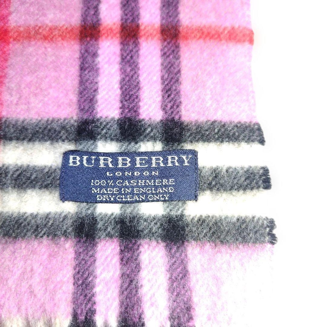BURBERRY　LONDON カシミヤ100% マフラー チェック　ピンク