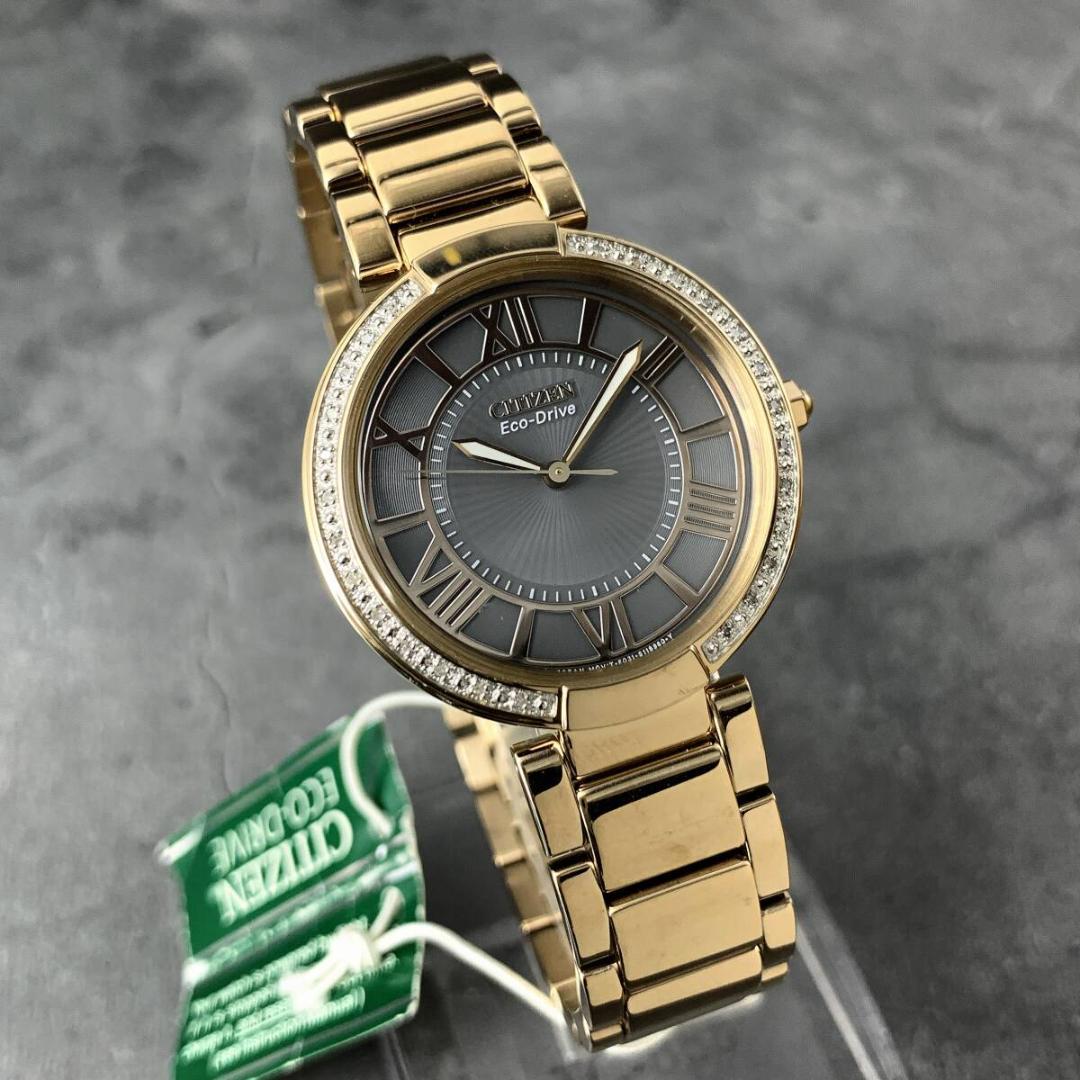 【美品】ダイヤベゼル★シチズン エコドライブ ソーラー レディース腕時計