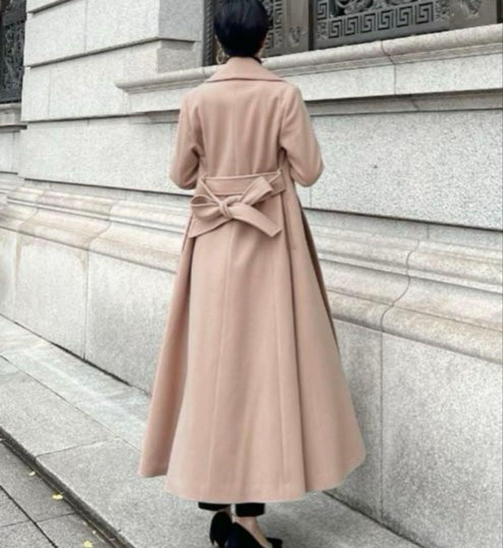 【店クリーニング済】JENNE日本製ウールコートSライトベージュ