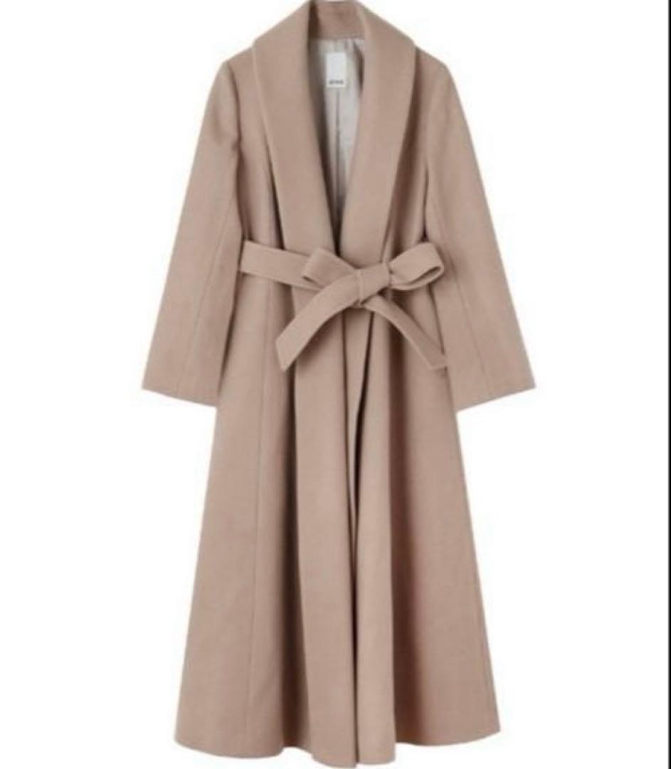 【店クリーニング済】JENNE日本製ウールコートSライトベージュ