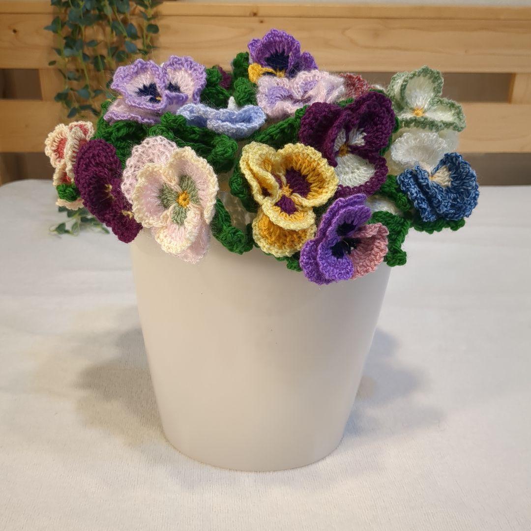 か*ん様 ブーケブランケット 花束ブランケット パンジー リボン