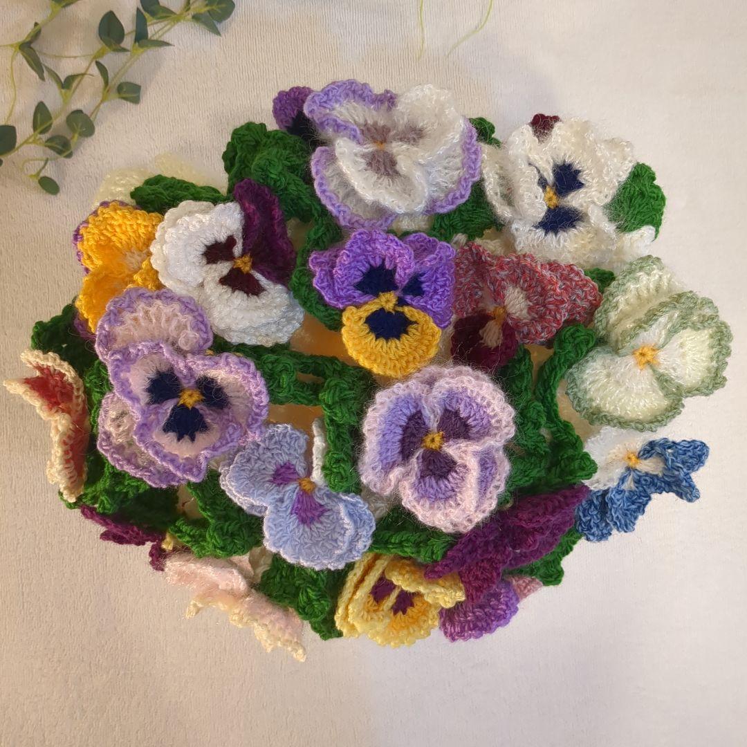 か*ん様 ブーケブランケット 花束ブランケット パンジー リボン