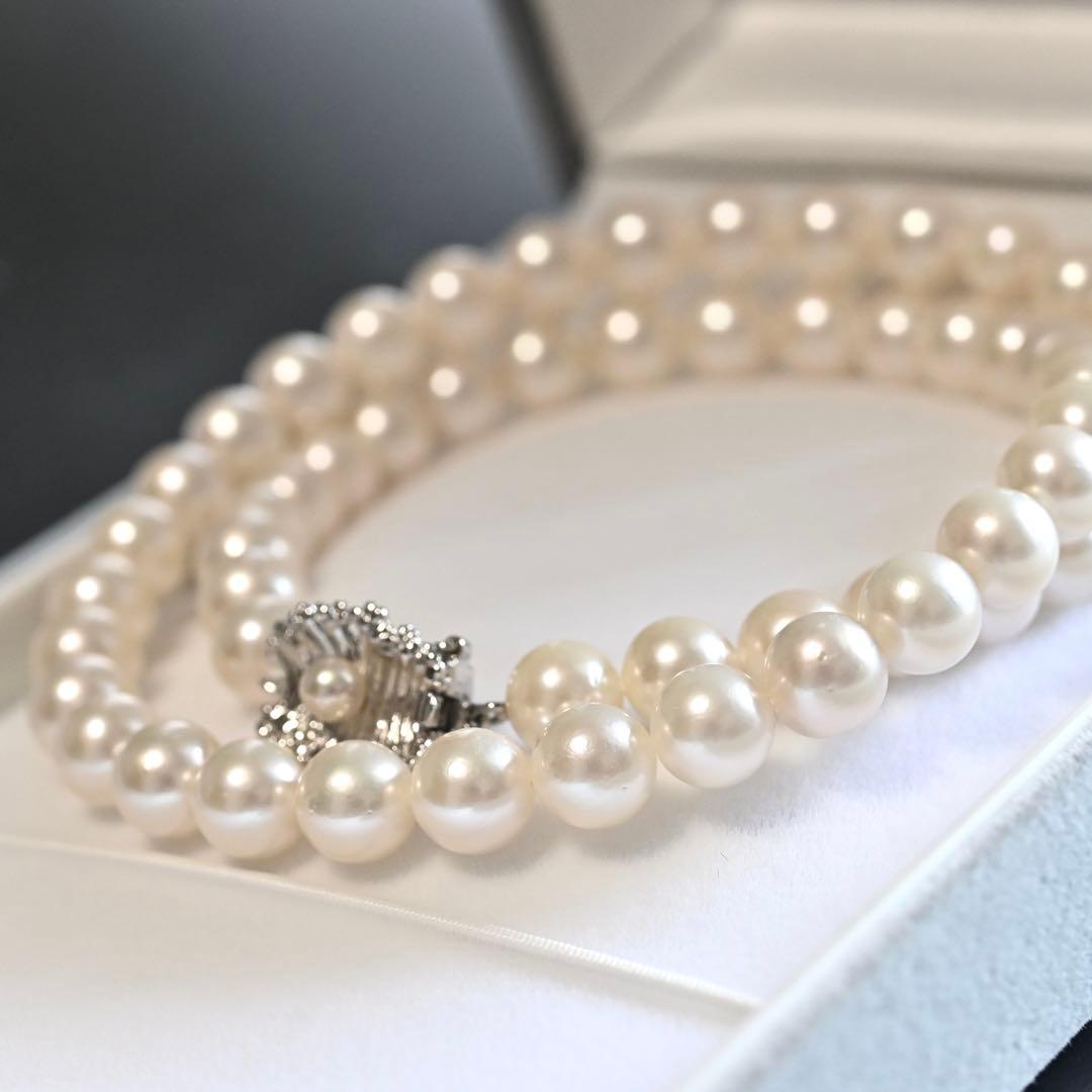 【極上・花珠品位】タサキ　アコヤ　パール　ネックレス　大珠　7.5ミリ　本真珠