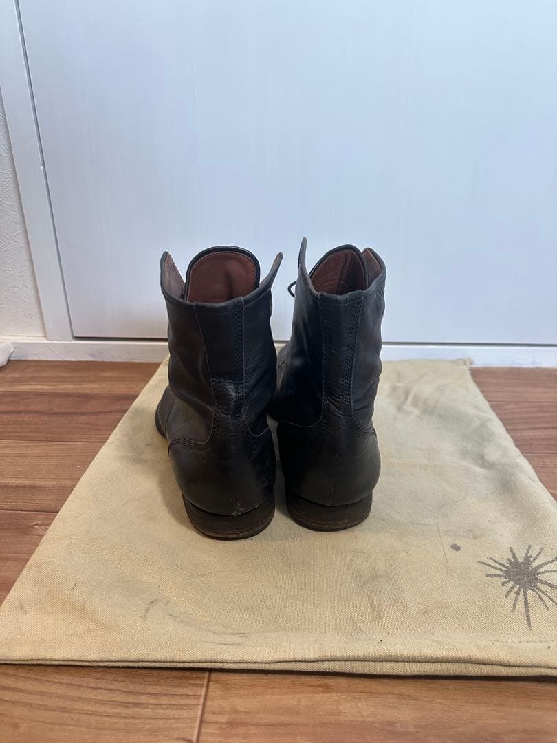 MIHARAYASUHIRO黒 レザー レースアップブーツ 靴袋付き