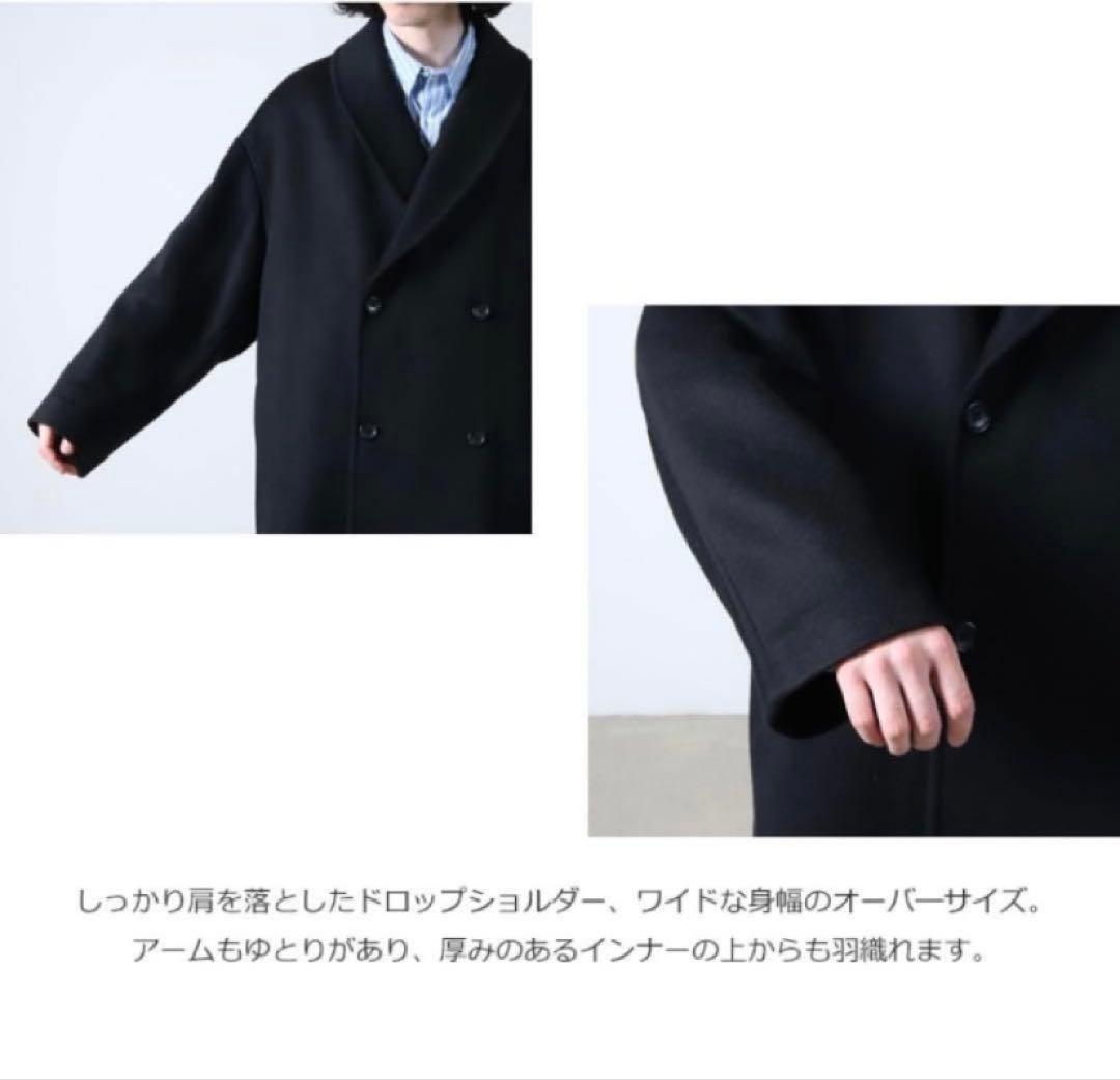 【いけじ】Graphpaper ブラック ダブルブレストコート