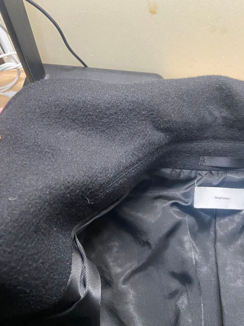 【いけじ】Graphpaper ブラック ダブルブレストコート