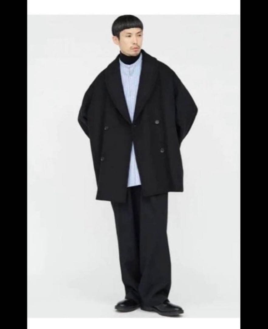【いけじ】Graphpaper ブラック ダブルブレストコート