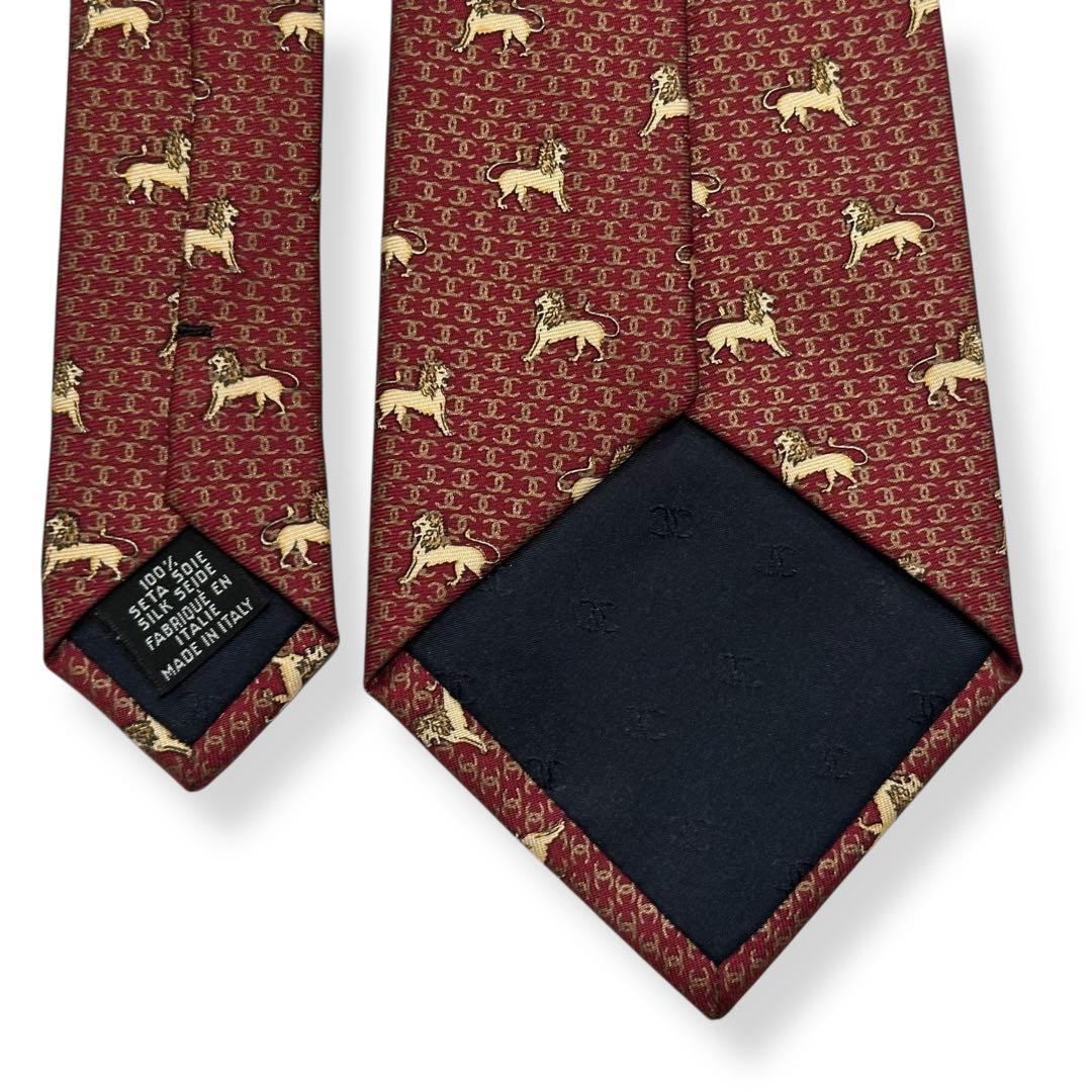 良品✨CHANEL ネクタイ　シャネル　ココマーク　ライオン　ボルドー　【D】