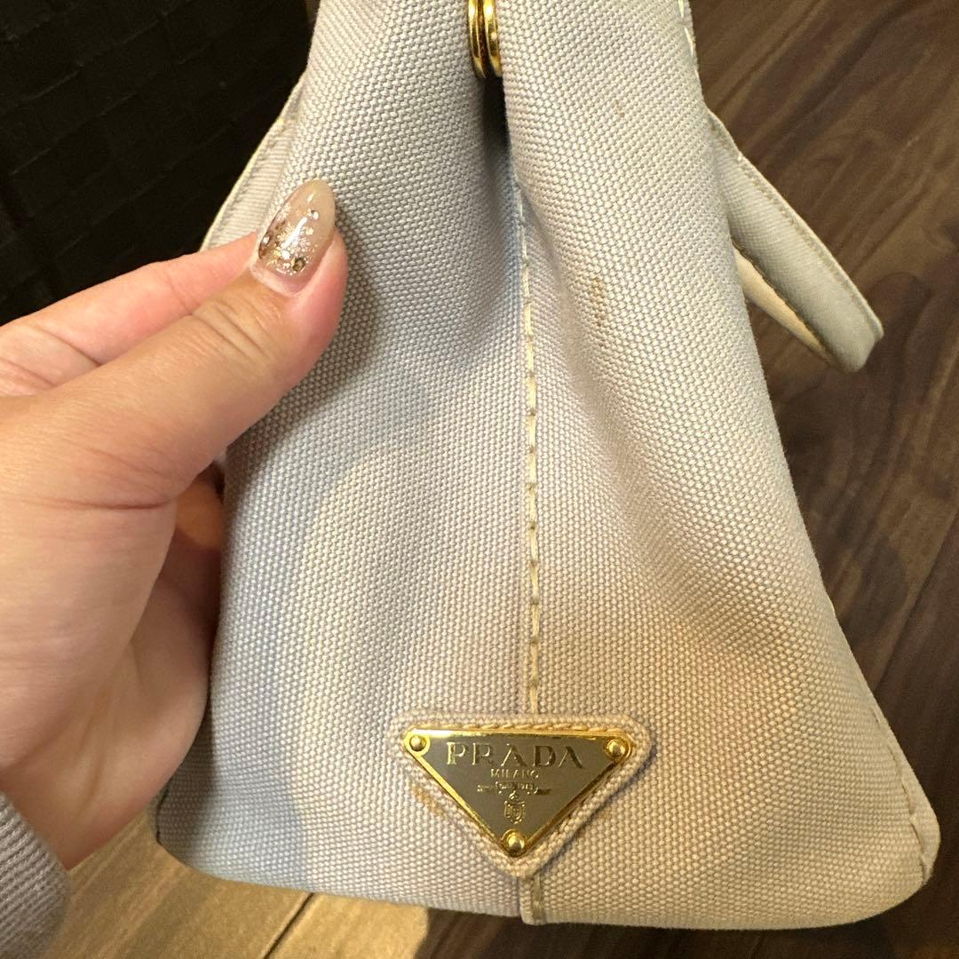 PRADA トートバッグ グレーNUBE キャンバス