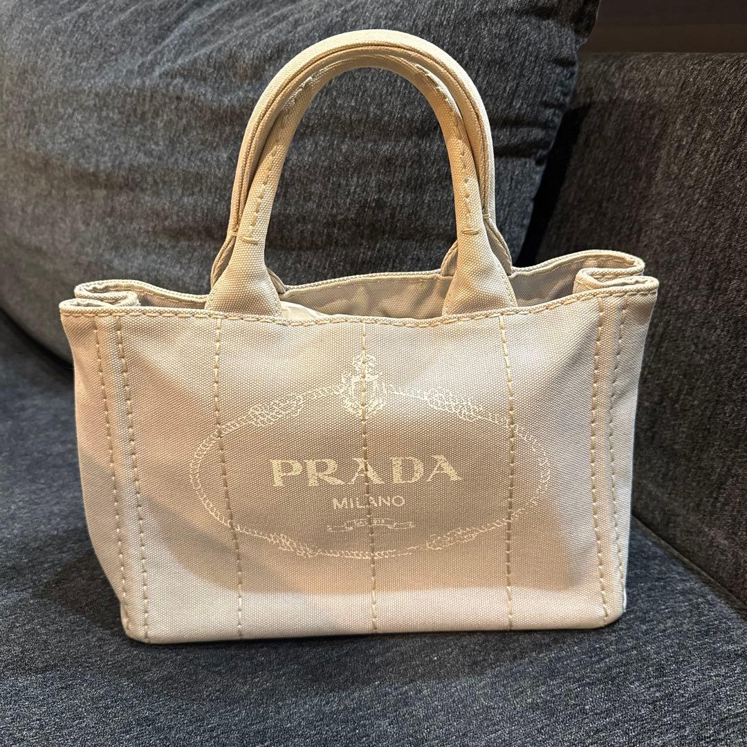 PRADA トートバッグ グレーNUBE キャンバス