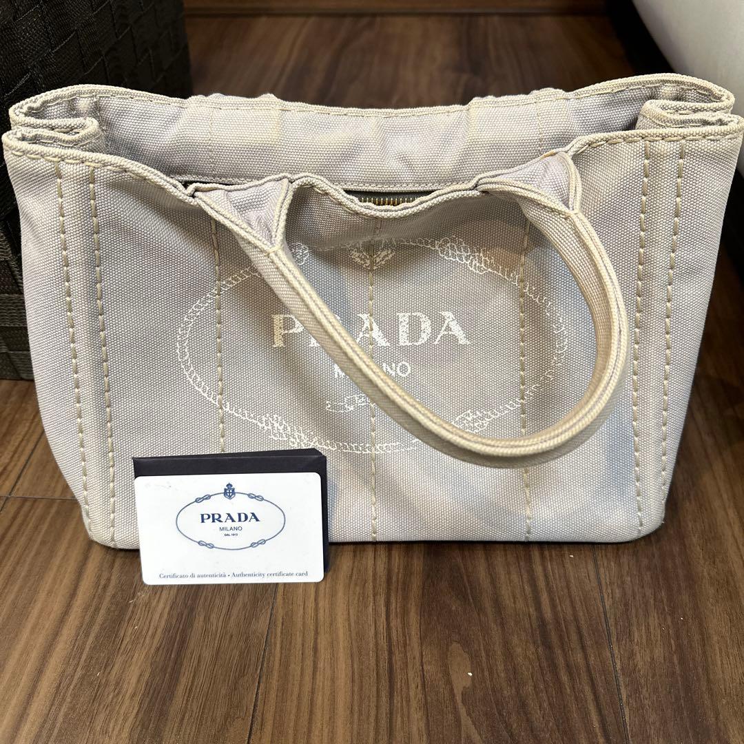 PRADA トートバッグ グレーNUBE キャンバス