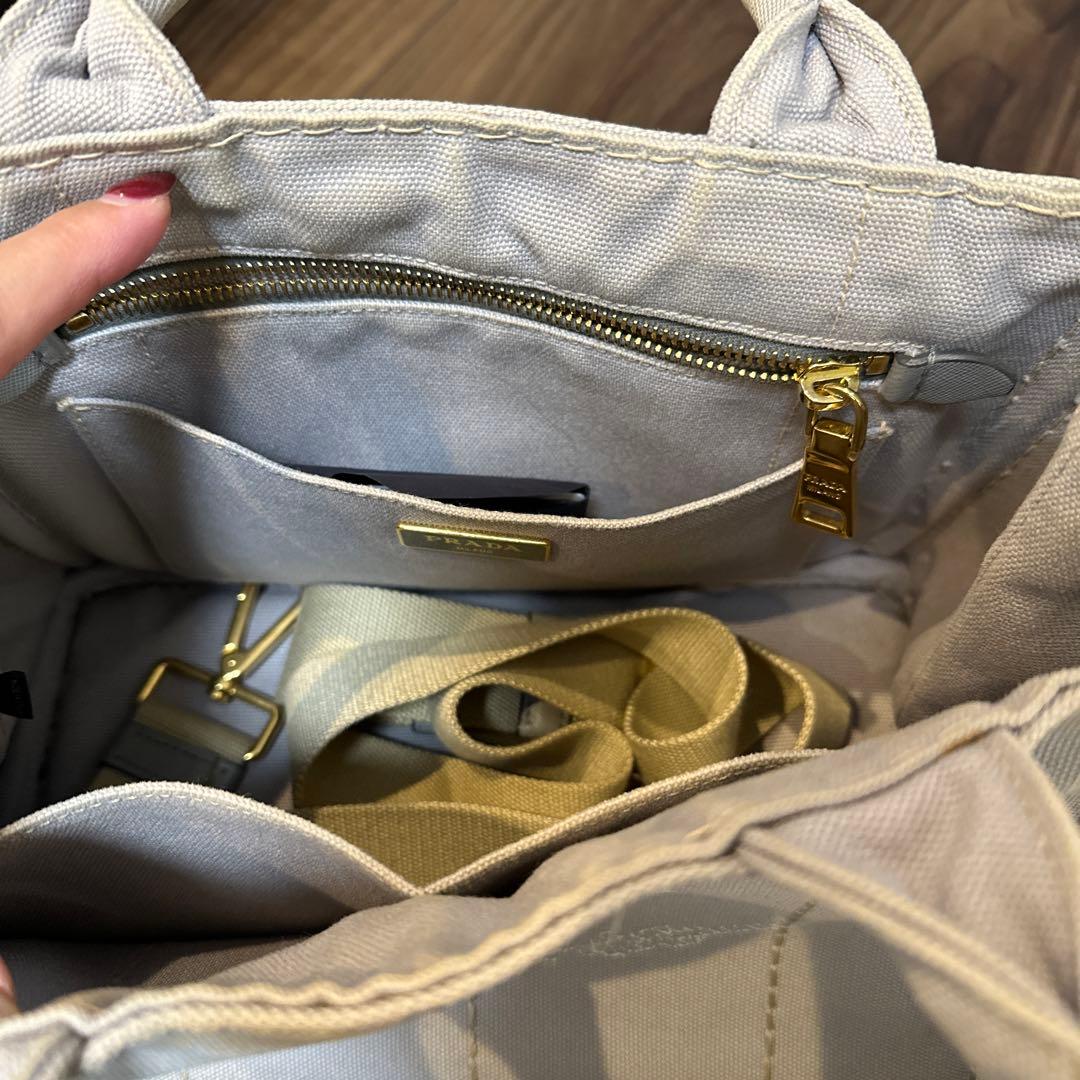 PRADA トートバッグ グレーNUBE キャンバス