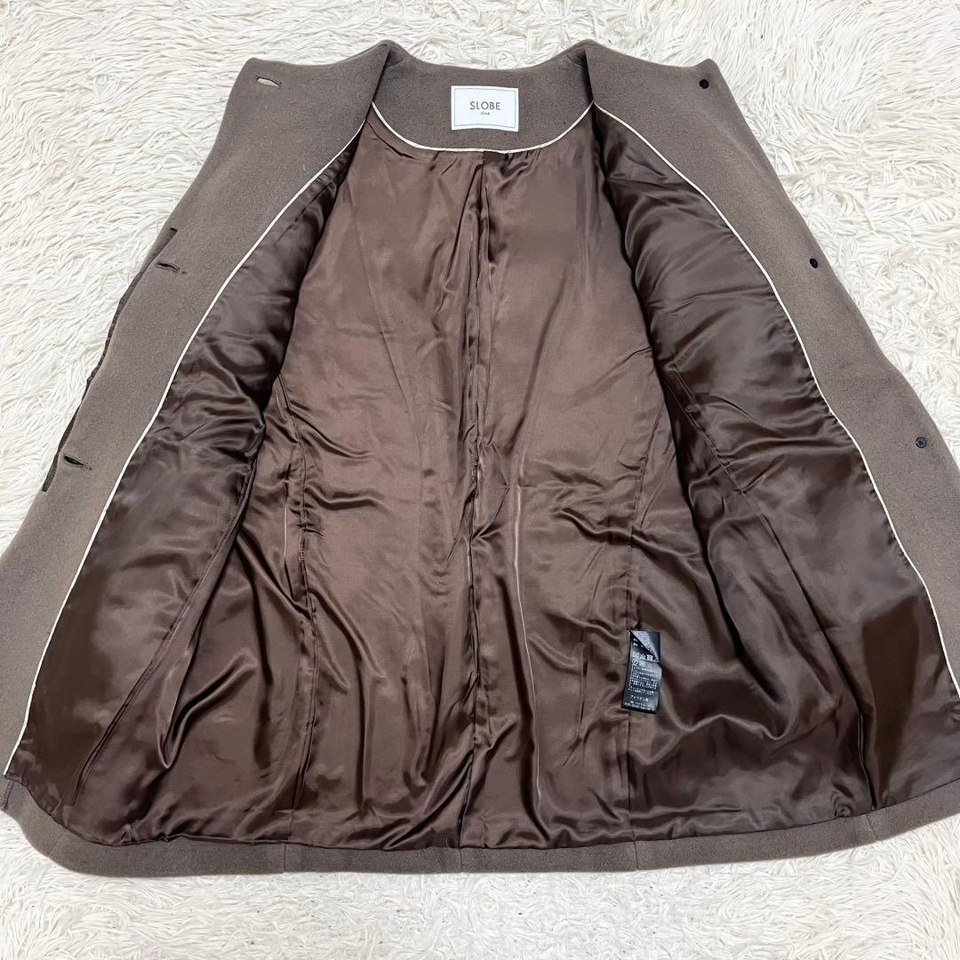 美品23AW✨スローブイエナ ウールダブルモッサ ノーカラーショートコート M