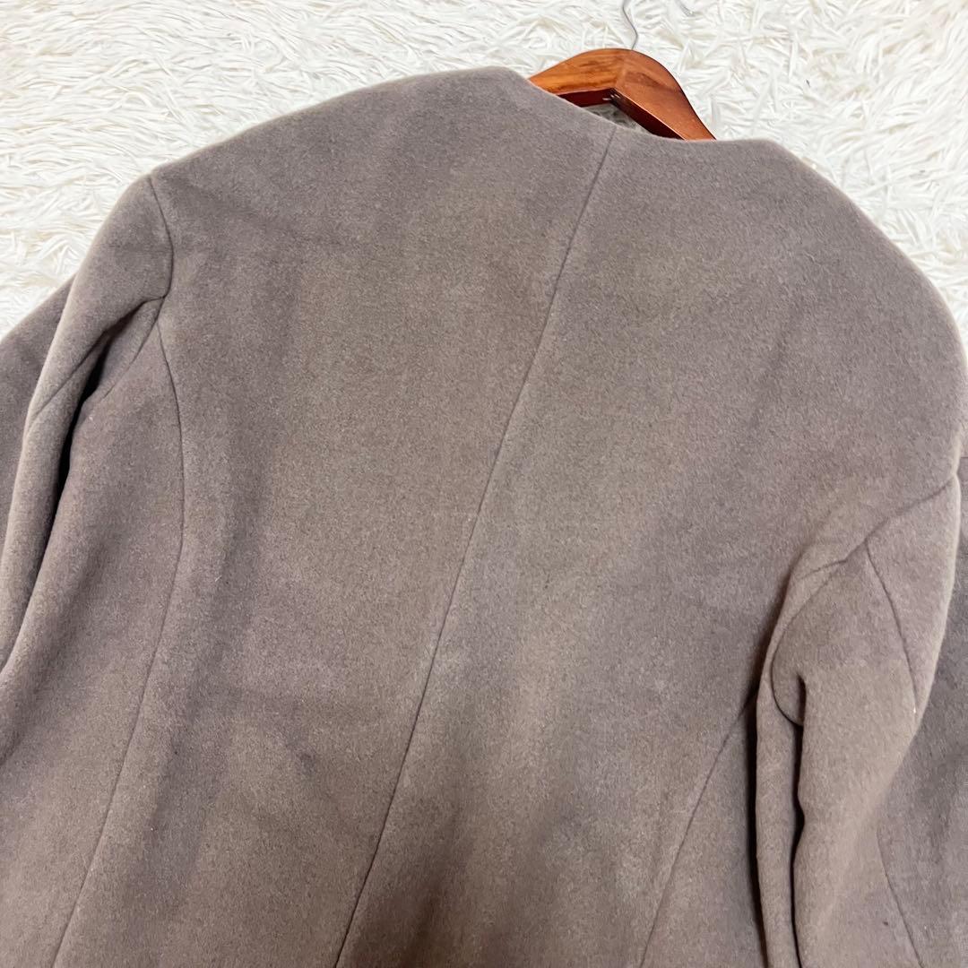 美品23AW✨スローブイエナ ウールダブルモッサ ノーカラーショートコート M