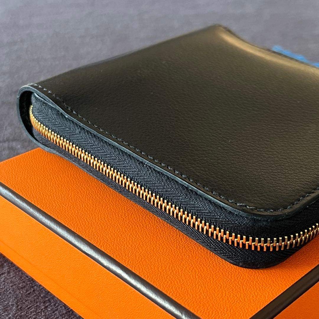 HERMES エルメス ジップアンゴーⅡ シェーヌダンクル 黒×ゴールド金具