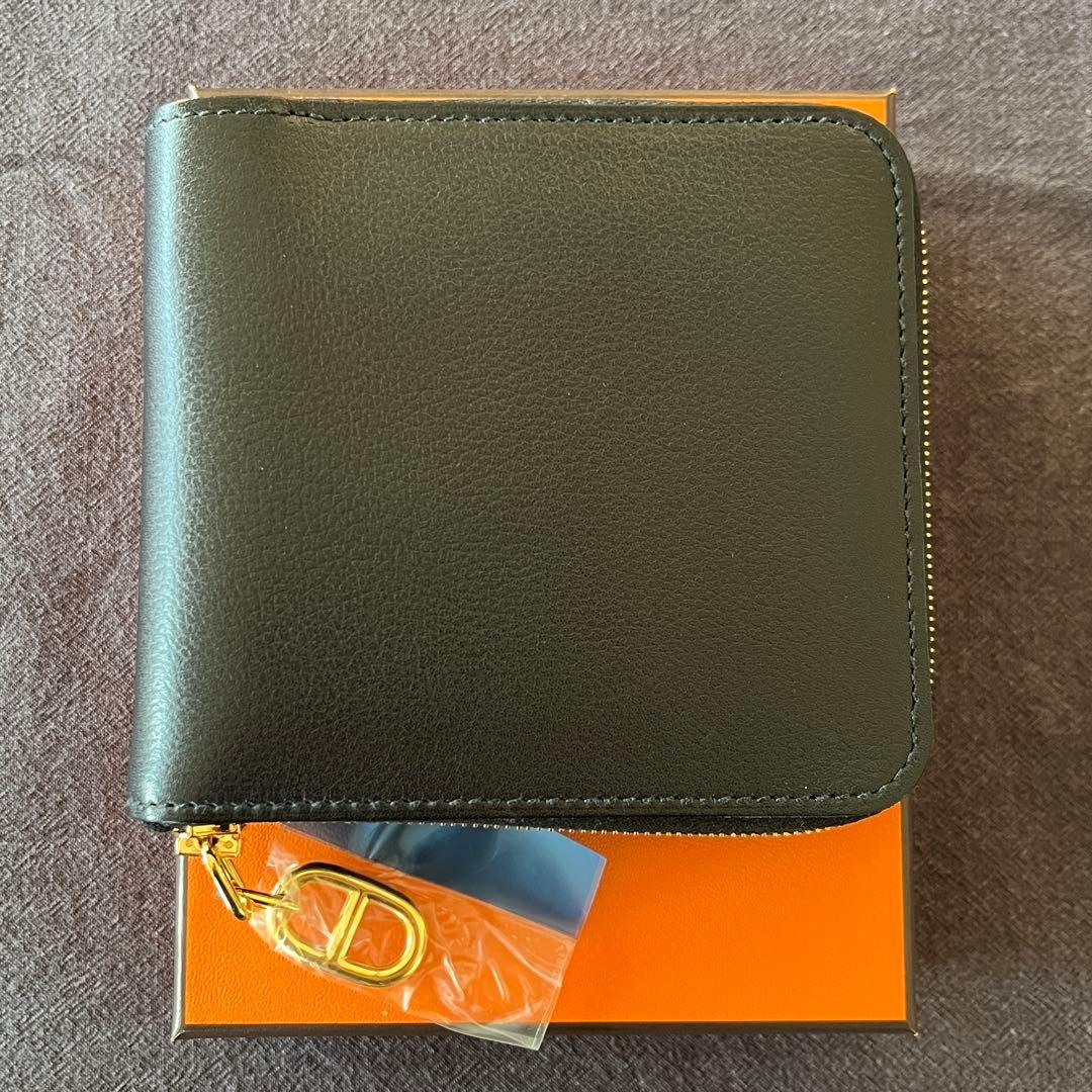 HERMES エルメス ジップアンゴーⅡ シェーヌダンクル 黒×ゴールド金具