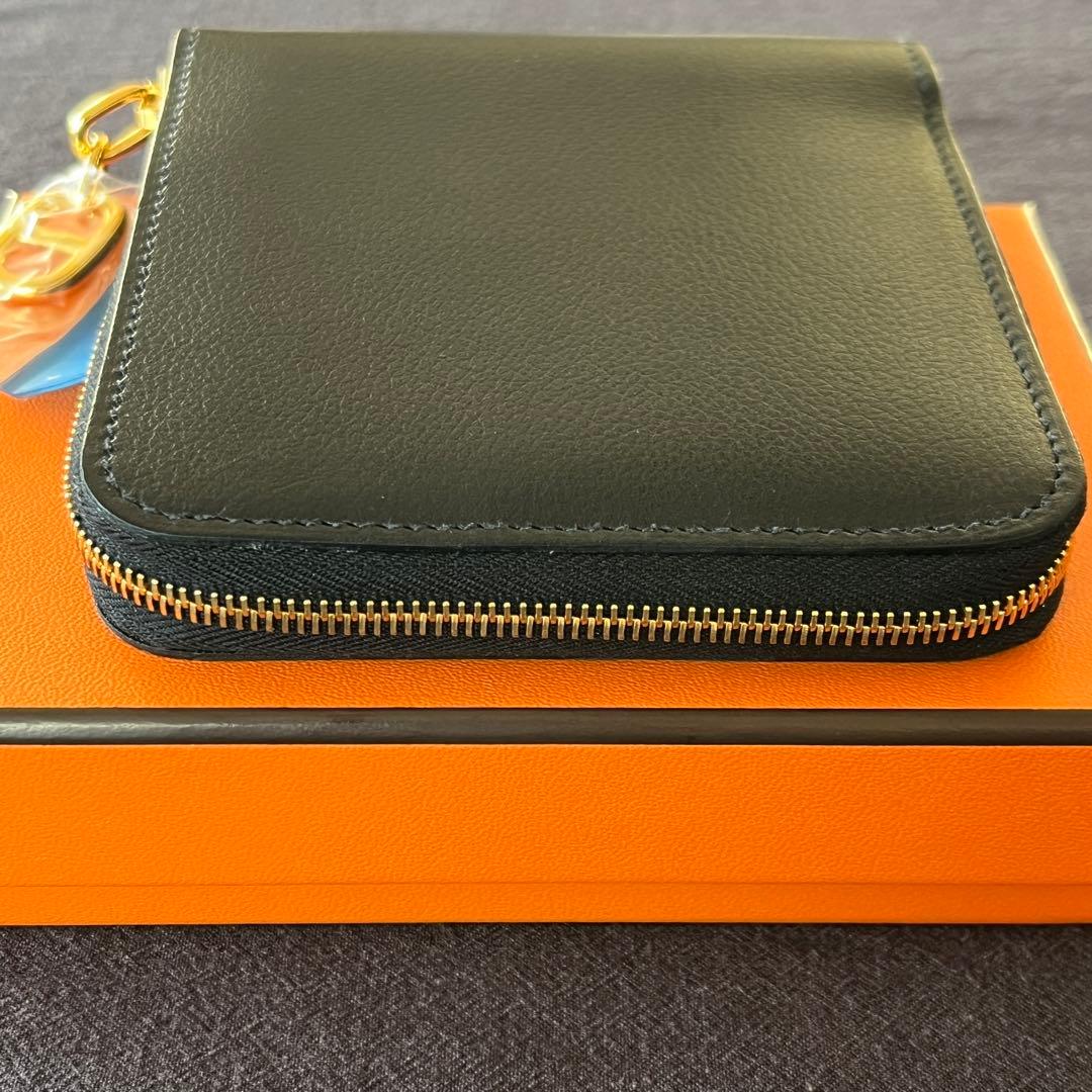 HERMES エルメス ジップアンゴーⅡ シェーヌダンクル 黒×ゴールド金具