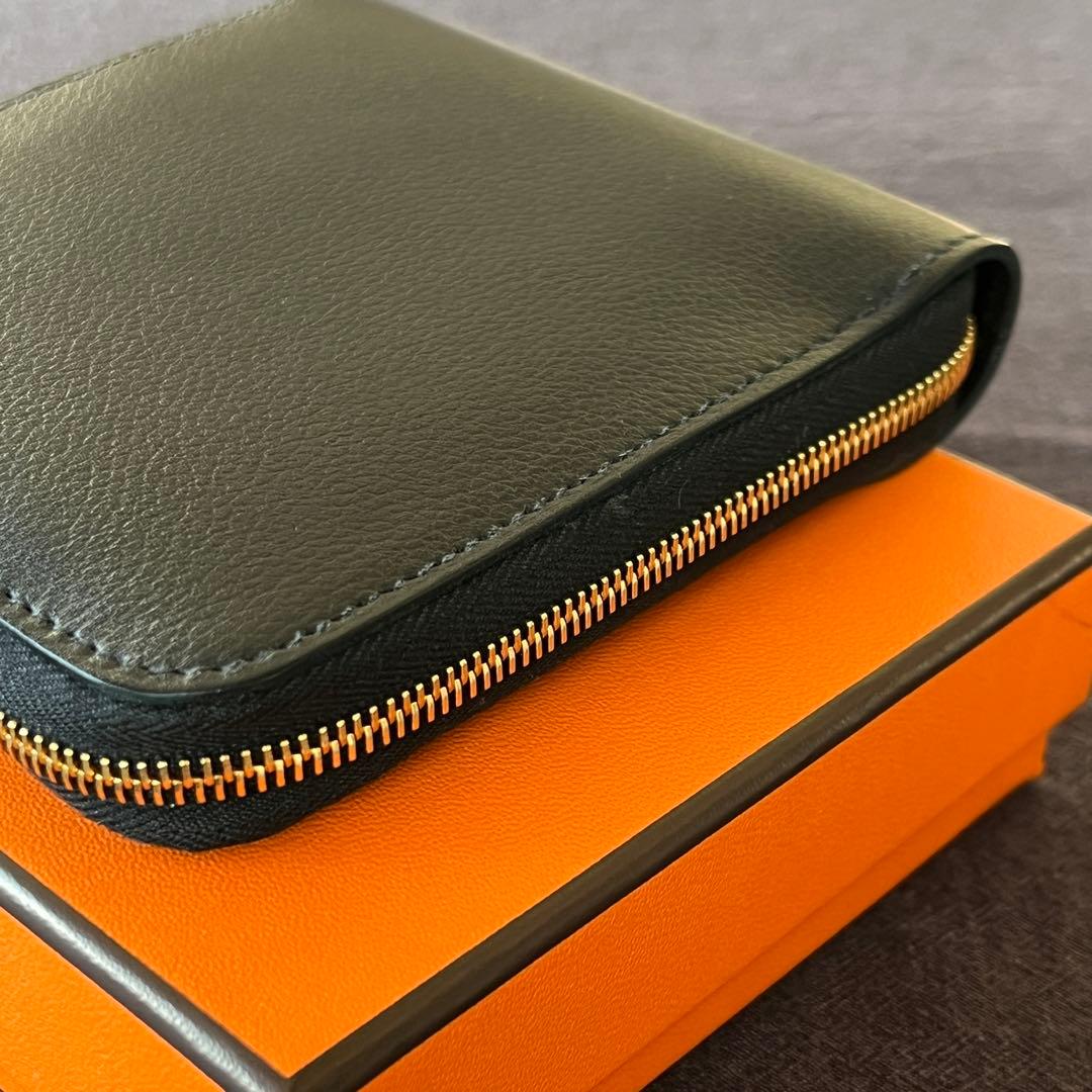 HERMES エルメス ジップアンゴーⅡ シェーヌダンクル 黒×ゴールド金具