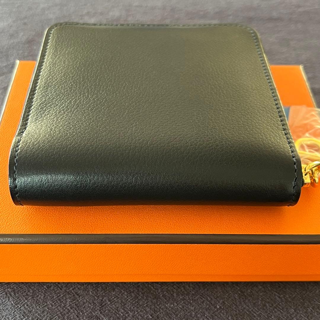 HERMES エルメス ジップアンゴーⅡ シェーヌダンクル 黒×ゴールド金具
