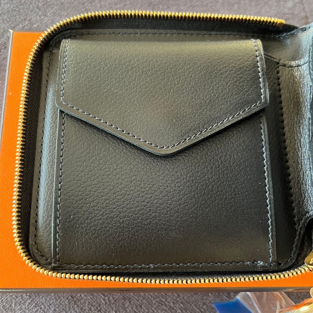 HERMES エルメス ジップアンゴーⅡ シェーヌダンクル 黒×ゴールド金具