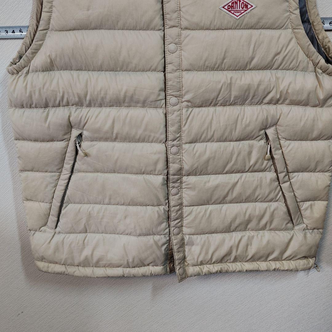 DANTON ベージュ キルティングダウンベスト
